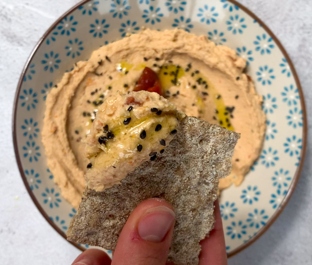 Sun-dried tomato hummus | Creamy and easy dip