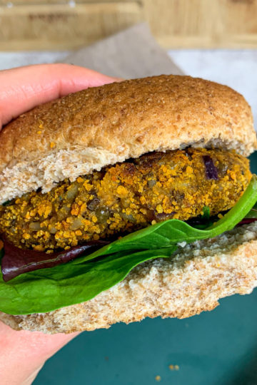 Lentils and brown rice patties