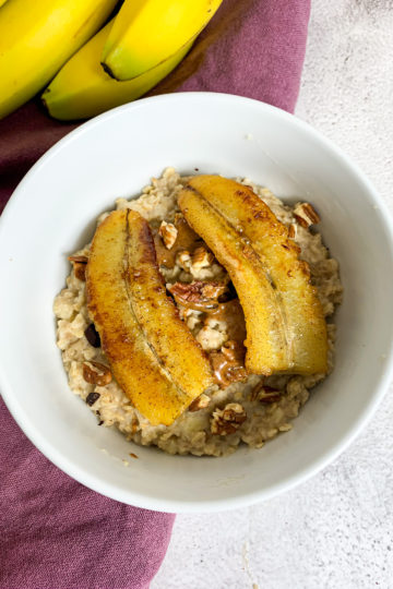 Caramelised banana porridge