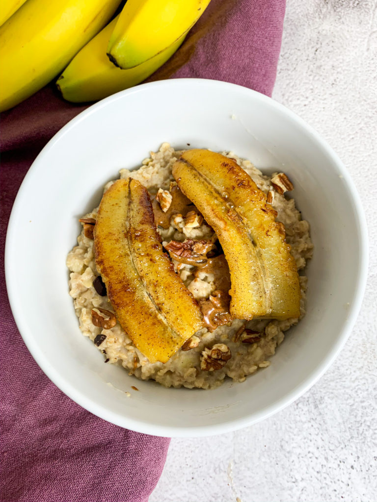 Caramelised banana porridge