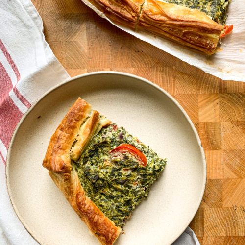 Vegan spinach and ricotta quiche
