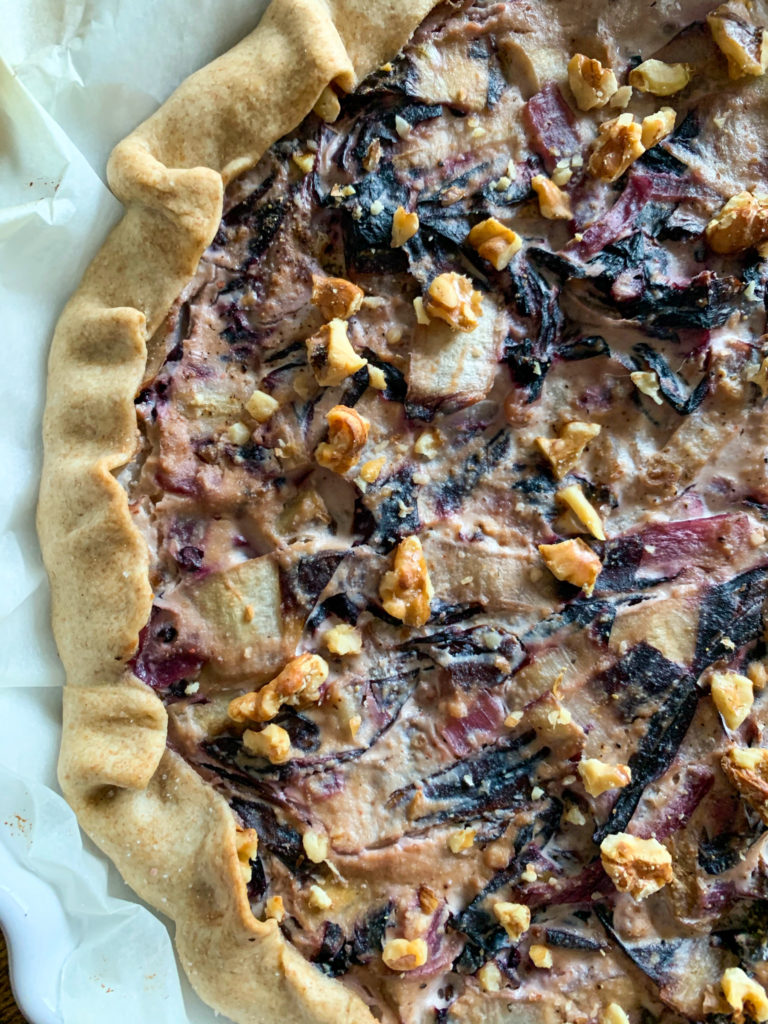 Comforting Radicchio and Walnut Vegan Quiche