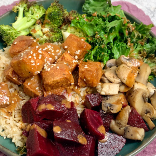 Crispy oven baked tahini tofu