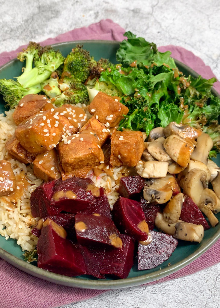 Crispy oven baked tahini tofu