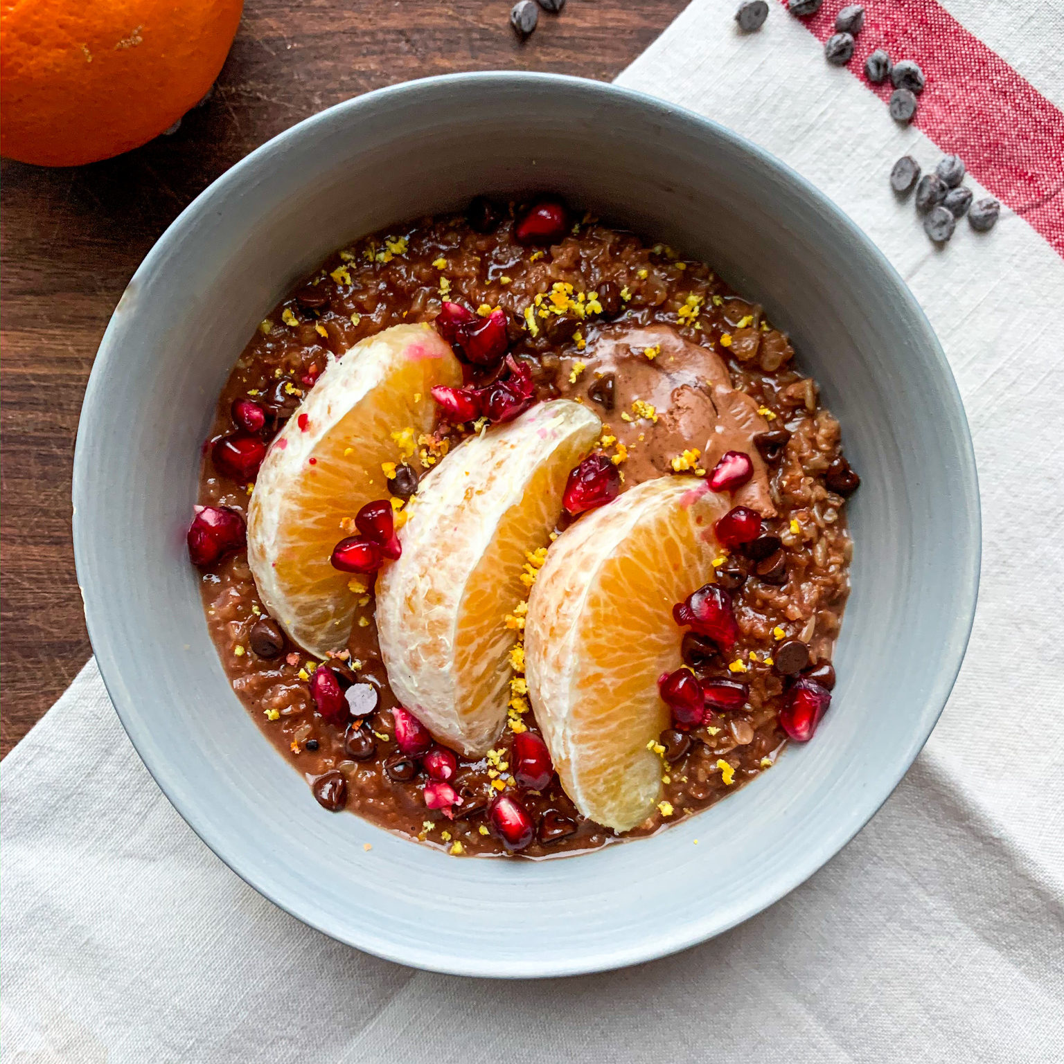 Chocolate orange porridge