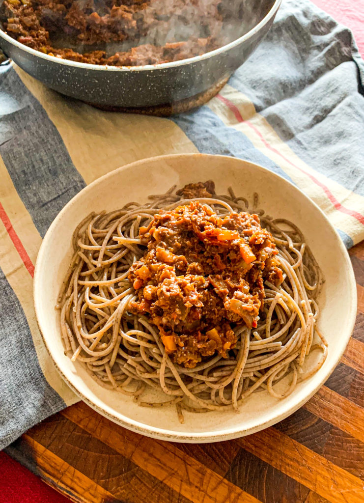vegan pasta bolognese