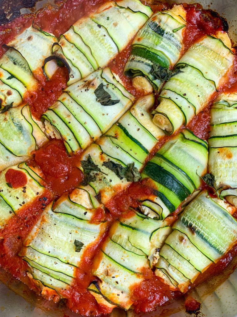 Vegan Stuffed Courgette Rolls| Tofu ricotta, tomato and basil