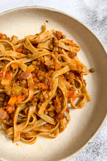 Lentils Ragu, vegan bolognese