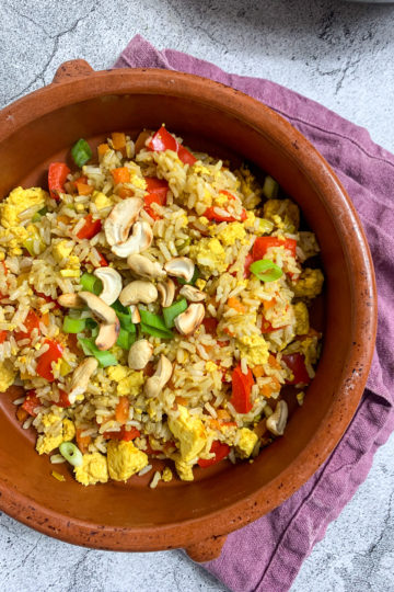 Vegan egg fried rice