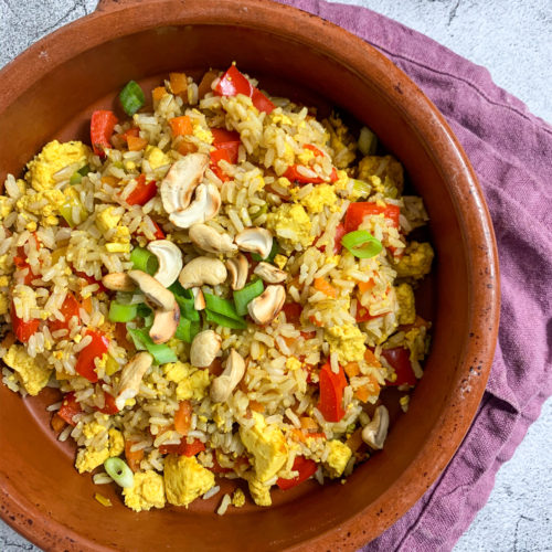 Vegan egg fried rice