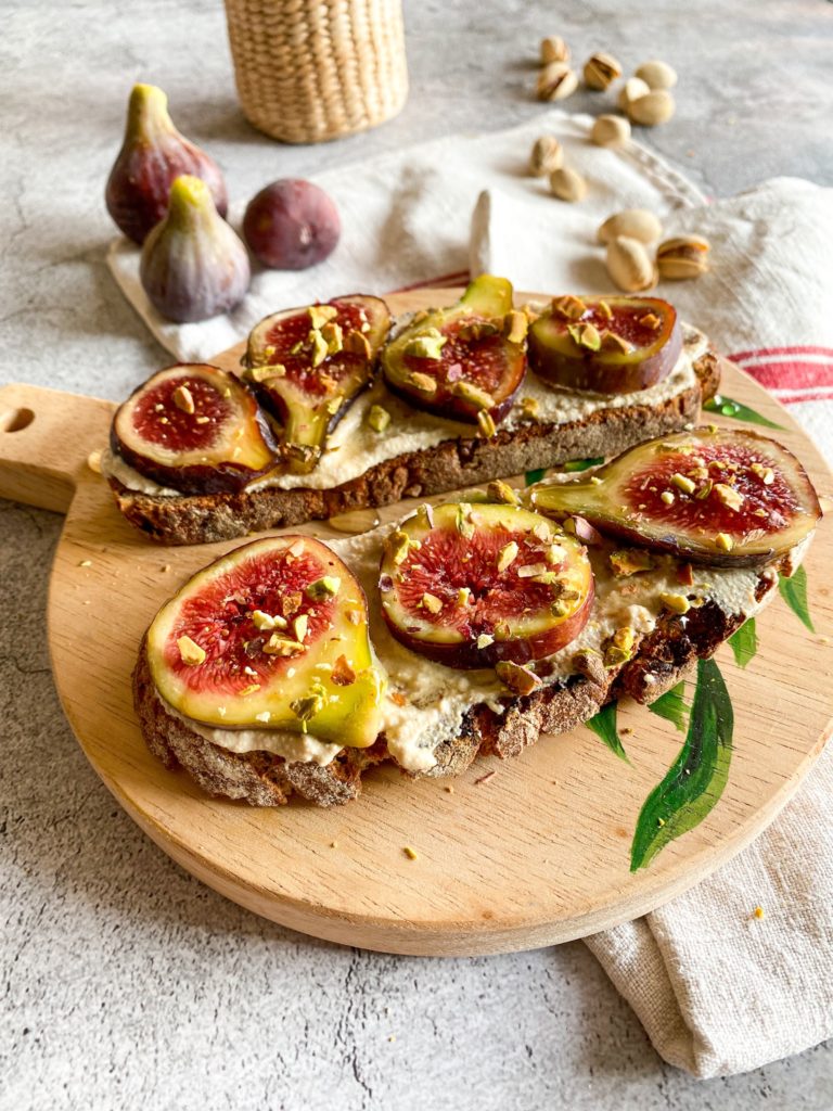 fig and vegan ricotta toast