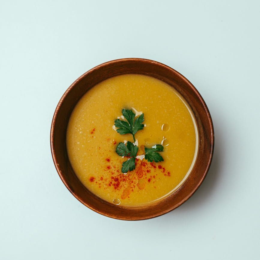 pumpkin soup with paprika and parsley