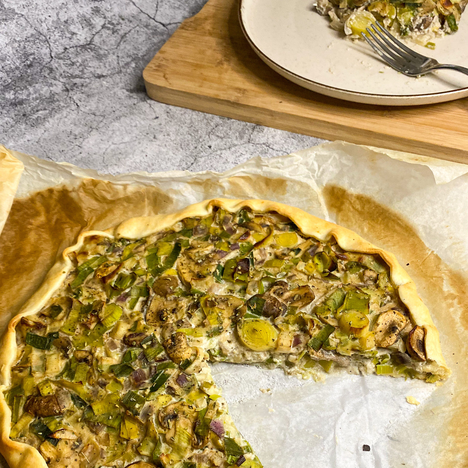 Mushroom Leek Quiche | Easy Vegan