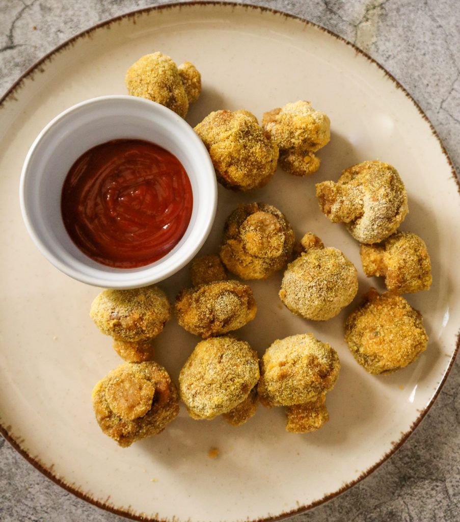 coated mushrooms with polenta
