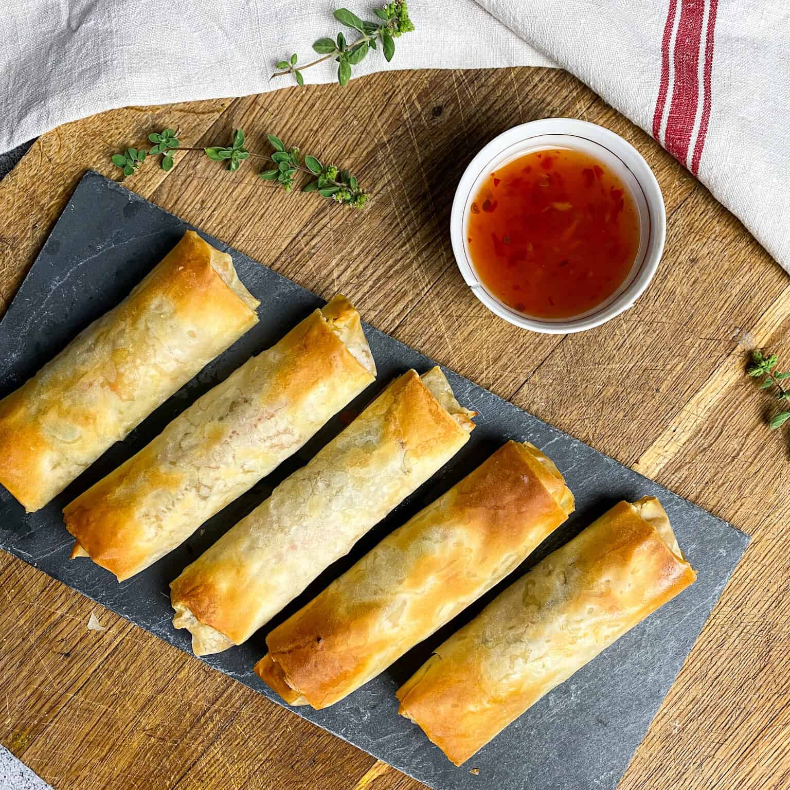 Baked vegetable spring rolls