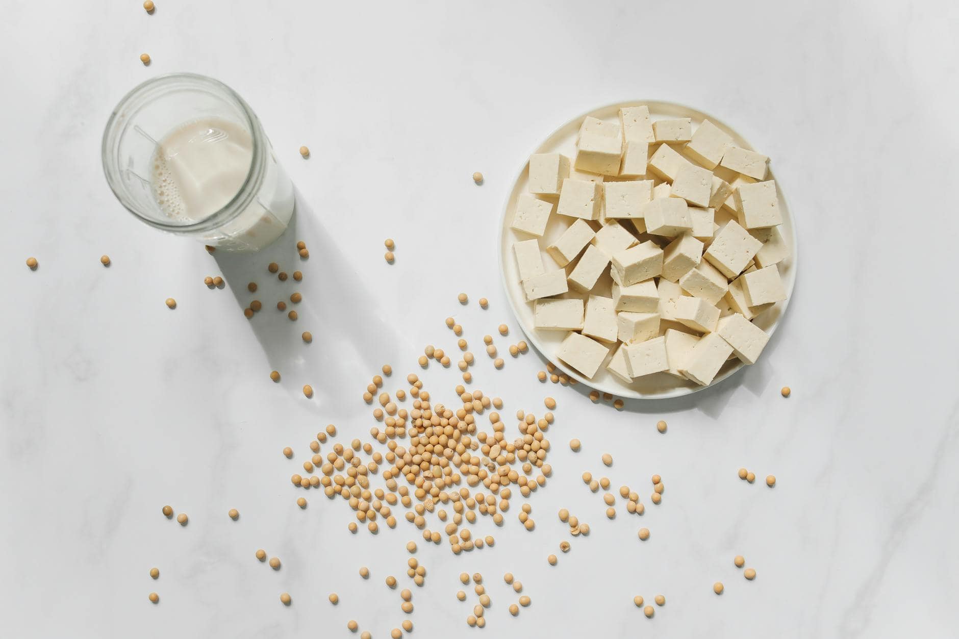 photo of sliced tofu on bowl