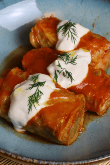Vegan Cabbage Rolls With Tomato Sauce (Balkan Inspired)