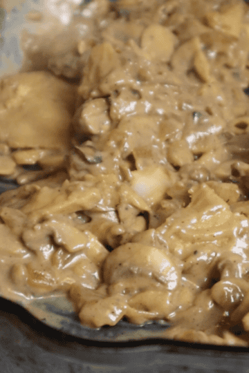 creamy seitan with mushrooms
