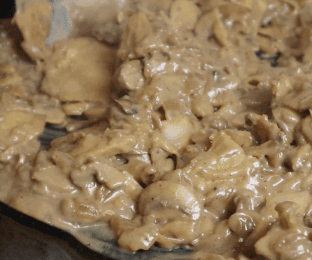 creamy seitan with mushrooms
