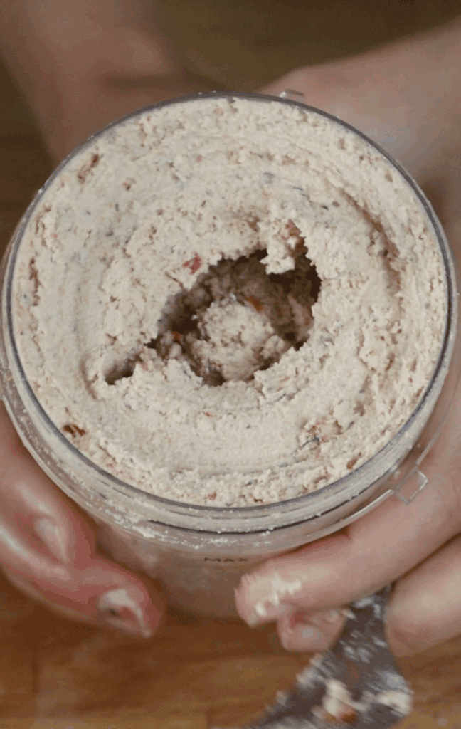 blended tofu and sundried tomatoes in a blender