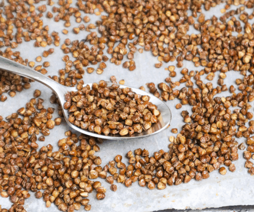 crispy lentils on a tray
