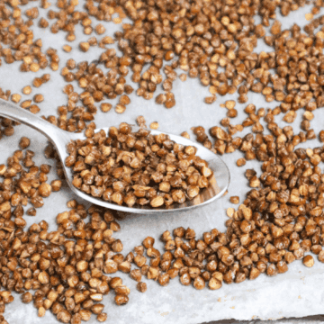 crispy lentils on a tray