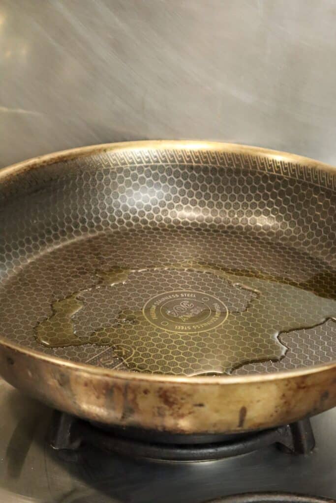 olive oil in a pan