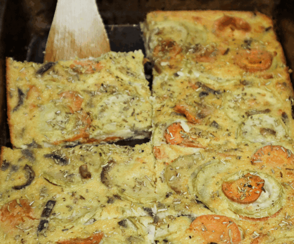 Italian Chickpea Flatbread With Vegetables - Farinata Con Verdure