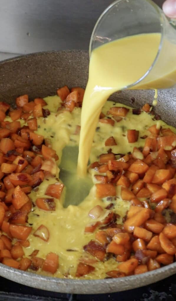 saffron milk poured on the carrots