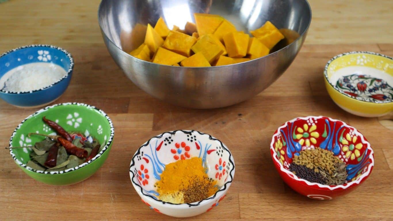 Dry Pumpkin Curry Ingredients