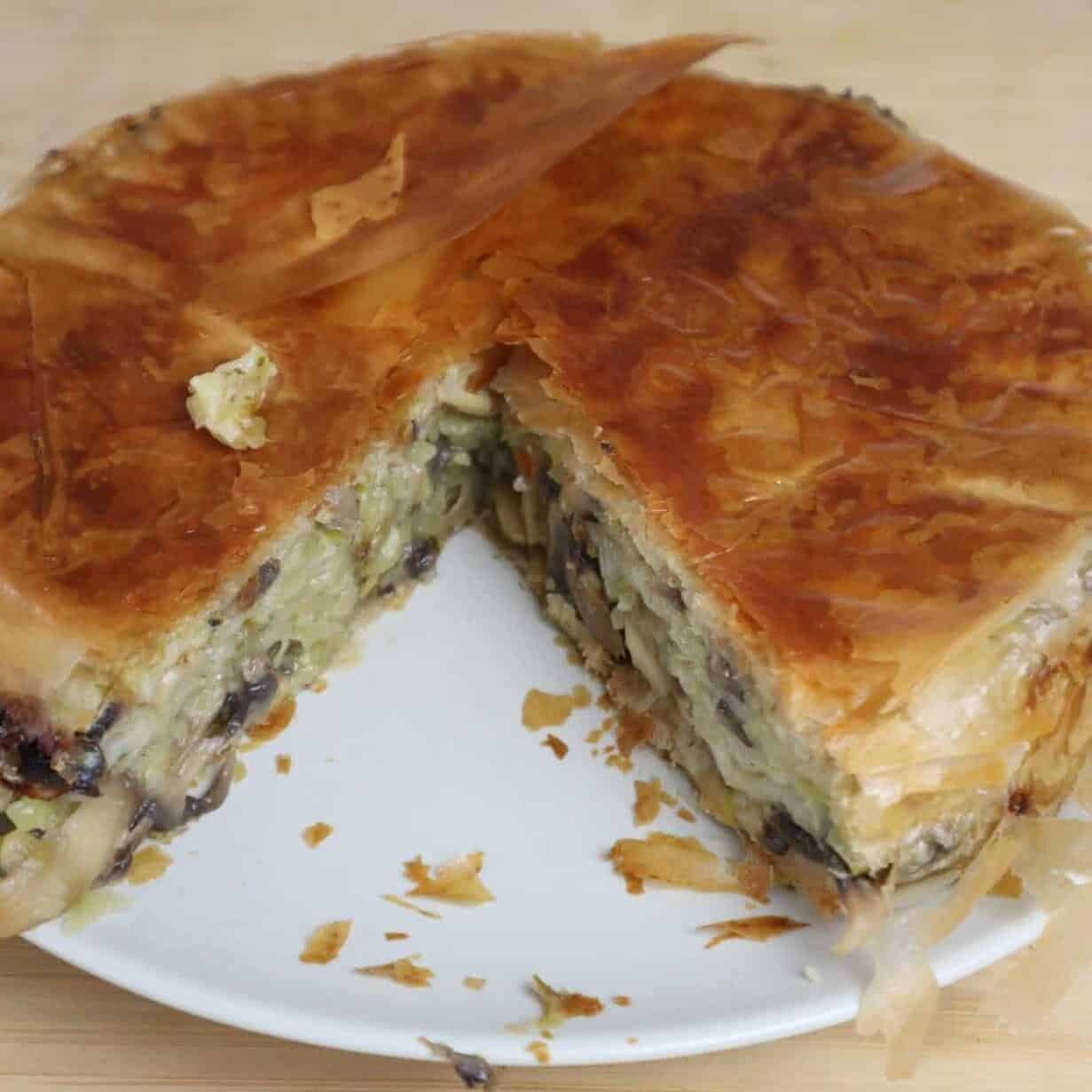 mushroom leek potato serbian pie
