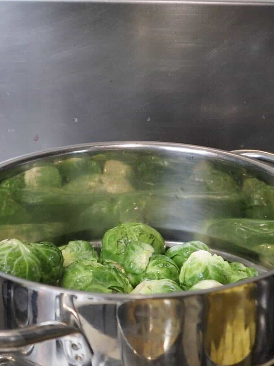 steaming brussel sprouts