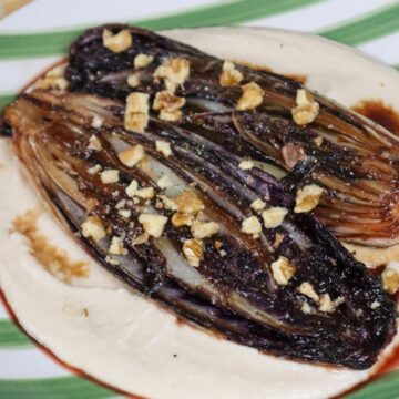 balsamic radicchio with bean puree