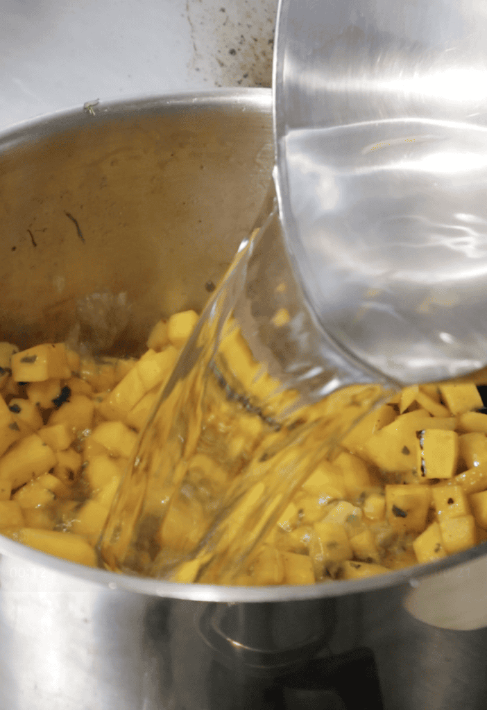 water added to the pot