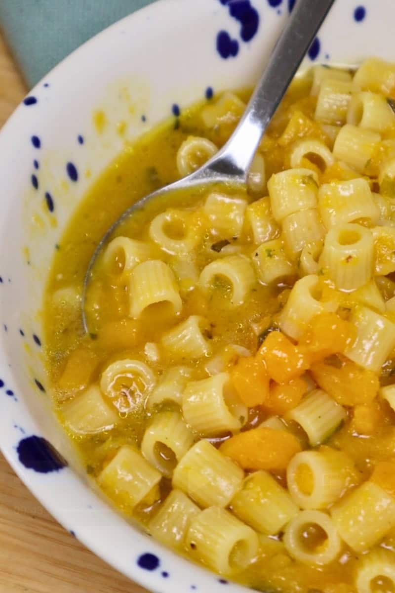 close up Pasta with Pumpkin Neapolitan Style